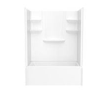 Swanstone  VP6032CTSMML.010 60 x 32 Solid Surface Alcove Left Hand Drain Four Piece Tub Shower in White