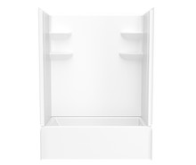 Swanstone  VP6030CTSMM2AL.010 60 x 30 Solid Surface Alcove Left Hand Drain Four Piece Tub Shower in White