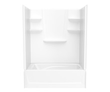 Swanstone  VP6036CTSL.010 60 x 36 Solid Surface Alcove Left Hand Drain Four Piece Tub Shower in White
