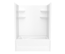 Swanstone  VP6036CTSM2L.010 60 x 36 Solid Surface Alcove Left Hand Drain Four Piece Tub Shower in White