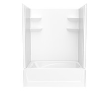 Swanstone  VP6042CTS2L.010 60 x 42 Solid Surface Alcove Left Hand Drain Four Piece Tub Shower in White