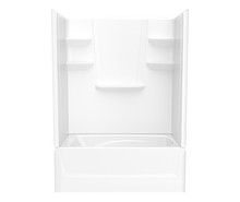 Swanstone  VP6036CTSML.018 60 x 36 Solid Surface Alcove Left Hand Drain Four Piece Tub Shower in Bisque
