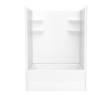 Swanstone  VP6042CTSM2L.010 60 x 42 Solid Surface Alcove Left Hand Drain Four Piece Tub Shower in White