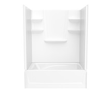 Swanstone  VP6042CTSAL.018 60 x 42 Solid Surface Alcove Left Hand Drain Four Piece Tub Shower in Bisque