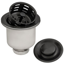 Ruvati  Deep Basket Strainer Drain for Kitchen Sinks all Metal 3-1/2 inch - Gunmetal Black Stainless Steel - RVA1027BL