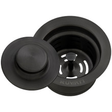 Ruvati  Garbage Disposal Flange with Basket Strainer and Stopper - Gunmetal Black Stainless Steel - RVA1052BL