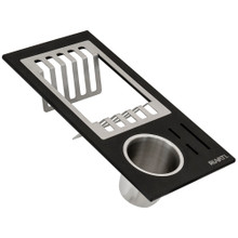 Ruvati  Black Composite Dish Plate and Silverware Caddy Drying Rack for Workstation Sinks - RVA1542BWC