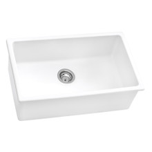 Ruvati  27-inch Fireclay Undermount / Drop-in Topmount Kitchen Sink Single Bowl - White - RVL2707WH