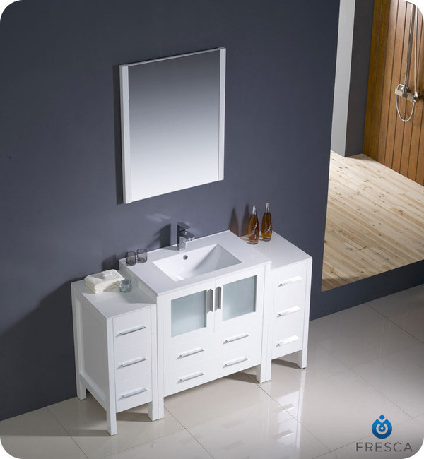 Fresca Torino Fvn62 123012wh Uns 54 White Modern Bathroom Vanity