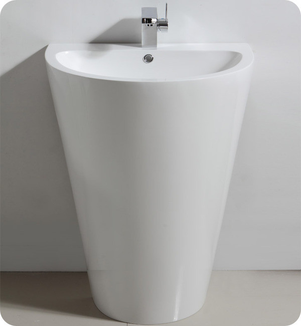 Fresca Parma Fvn5023wh 24 Pedestal Sink W Medicine Cabinet