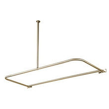 Kingston Brass CC3138 61" x 27-5/8" - 28-5/8" D Shape Shower Curtain Rod with Ceiling Support - Satin Nickel