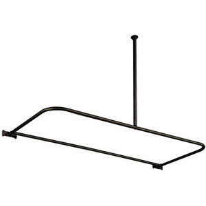 Kingston Brass Cc3135 61 X 27 5 8 28 5 8 D Shape Shower Curtain Rod With Ceiling Support Oil Rubbed Bronze