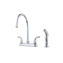 Price Pfister G136-5000 Pfirst Series Two Handle Kitchen Faucet With Side Spray - Chrome