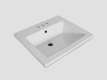 Richelieu White Ceramic Rectangular Drop In Lav Sink 17 1/8" x  20 1/4" x 7 1/4", Riveo Series