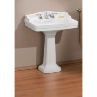 Cheviot 553-WH-8 Essex Pedestal Lavatory Sink 24" X 18 with 8" Faucet Hole - White