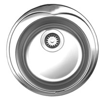 Whitehaus WHNDA16 20" Noah's Collection Round Drop-in Kitchen Sink - Brushed Stainless Steel