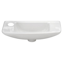 Whitehaus WH1-103L 17 1/2" Isabella Small Wall Mount Sink With Left Side Faucet Hole - White