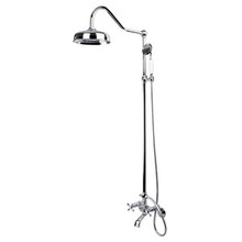 Kingston Brass Clawfoot Tub Faucet & Shower Riser Faucet with Hand Shower - Polished Chrome