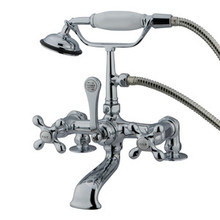 Kingston Brass 7" Deck Mount Clawfoot Tub Filler Faucet with Hand Shower - Polished Chrome CC210T1
