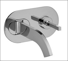 Aquabrass Cut 39529PC Single Handle Wallmount Lavatory Faucet - Chrome