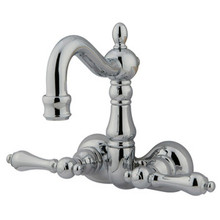 Kingston Brass 3-3/8" Wall Mount Clawfoot Tub Filler Faucet - Polished Chrome CC1072T1