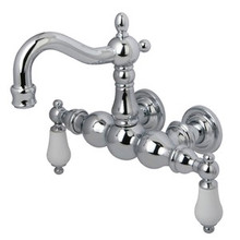 Kingston Brass 3-3/8" Wall Mount Clawfoot Tub Filler Faucet - Polished Chrome CC1006T1