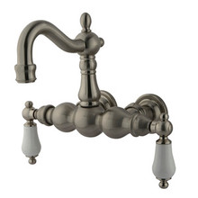 Kingston Brass 3-3/8" Wall Mount Clawfoot Tub Filler Faucet - Satin Nickel CC1005T8