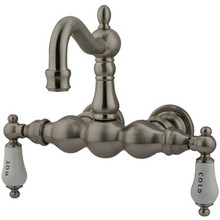 Kingston Brass 3-3/8" Wall Mount Clawfoot Tub Filler Faucet - Satin Nickel CC1003T8