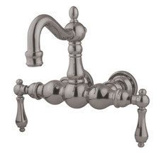 Kingston Brass 3-3/8" Wall Mount Clawfoot Tub Filler Faucet - Satin Nickel CC1001T8