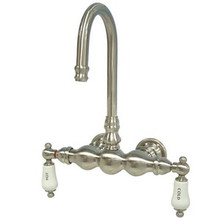 Kingston Brass 3-3/8" Wall Mount Clawfoot Tub Filler Faucet - Satin Nickel CC3T8