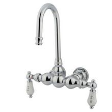 Kingston Brass 3-3/8" Wall Mount Clawfoot Tub Filler Faucet - Polished Chrome CC4T1