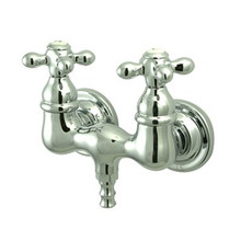 Kingston Brass 3-3/8" Wall Mount Clawfoot Tub Filler Faucet - Polished Chrome CC38T1