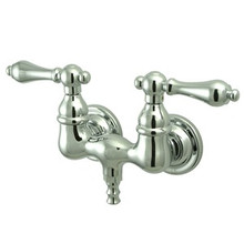 Kingston Brass 3-3/8" Wall Mount Clawfoot Tub Filler Faucet - Polished Chrome CC32T1