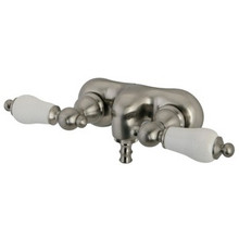 Kingston Brass 3-3/8" Wall Mount Clawfoot Tub Filler Faucet - Satin Nickel CC45T8