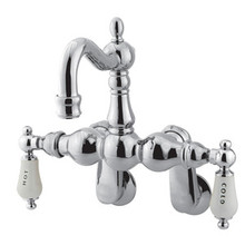 Kingston Brass 3-3/8" - 9" Adjustable Center Wall Mount Clawfoot Tub Filler Faucet - Polished Chrome CC1086T1