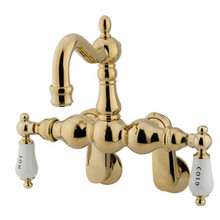 Kingston Brass 3-3/8" - 9" Adjustable Center Wall Mount Clawfoot Tub Filler Faucet - Polished Brass CC1085T2