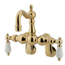 Kingston Brass 3-3/8" - 9" Adjustable Center Wall Mount Clawfoot Tub Filler Faucet - Polished Brass CC1083T2