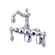 Kingston Brass 3-3/8" - 9" Adjustable Center Wall Mount Clawfoot Tub Filler Faucet - Polished Chrome