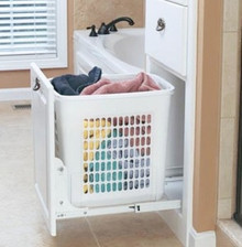 Richelieu 1520030 Large Under Counter Pull Out Laundry Basket with Frame - White