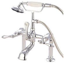 Kingston Brass 7" Deck Mount Clawfoot Tub Filler Faucet with Hand Shower - Polished Chrome