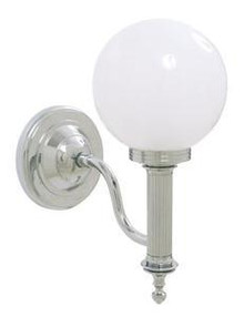 Valsan Ibis 30954CR Bathroom Wall Light W/Glass Ball Shade - Chrome