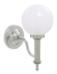 Valsan Ibis 30954ES Bathroom Wall Light W/Glass Ball Shade -Satin Nickel