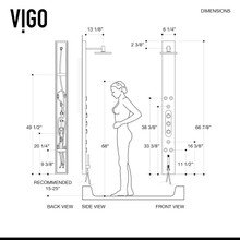 Vigo Dilana VG08001 Stainless Steel Shower Panel Column - 6 Body Spray Jets & Rain Showerhead