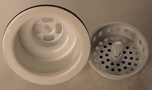 Trim To The Trade 4T-231-13 Post Style Basket Strainer for Kitchen Sink - White