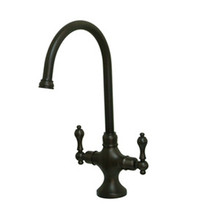 Kingston Brass Two Handle Single Hole Kitchen Faucet - Oil Rubbed Bronze