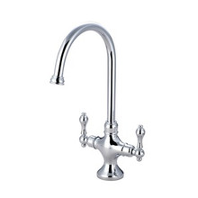 Kingston Brass Two Handle Single Hole Kitchen Faucet - Polished Chrome KS1761ALLS