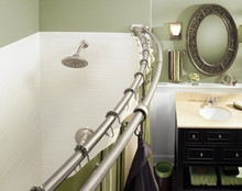 DN 2141BN Double Curved Shower Curtain Rod - 5 foot - Brushed Nickel