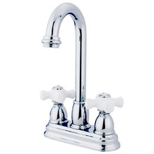 Kingston Brass Two Handle 4" Centerset Bar Faucet - Polished Chrome KB3491PX