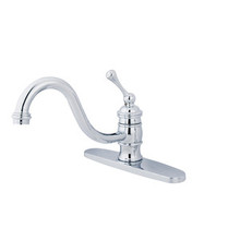 Kingston Brass Single Handle Widespread Kitchen Faucet - Polished Chrome KB3571BLLS