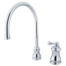 Kingston Brass Single Handle Two Hole Kitchen Faucet - Polished Chrome KS3811BLLS